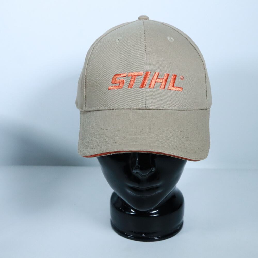 Stihl Outfitters Beige Brown Tan & Orange Embroidered Strapback Hat Cap